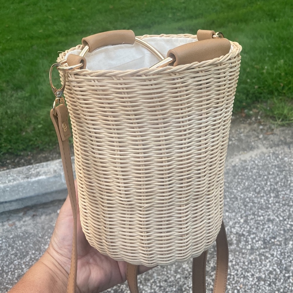 California Concepts Country Chic Wicker Basket Cooler W/bottle Holder Handbag - Picture 2 of 9